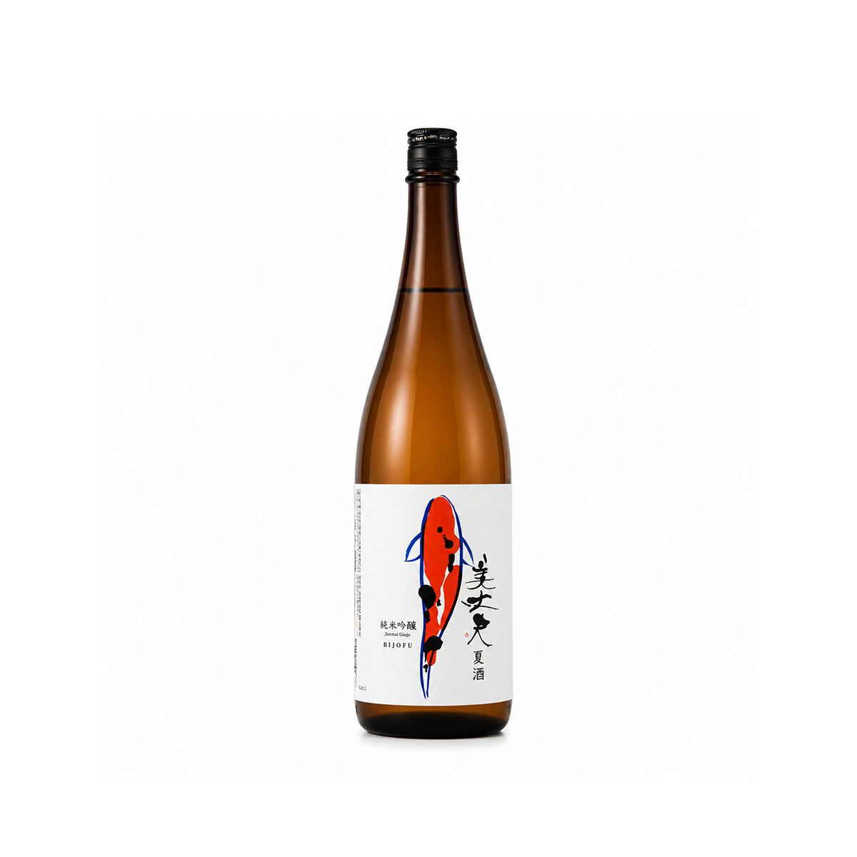 Bijofu Natsu Sake Junmai Ginjo 1800ml featuring a striking koi fish label, premium Japanese summer sake with a smooth, refreshing taste, available in Singapore.