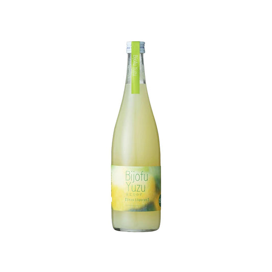 Front view of Bijofu Yuzu Liqueur - Authentic Japanese citrus fruit liqueur made with Kochi yuzu - Available at Sakeya.sg