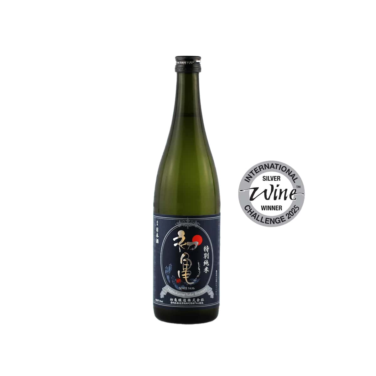 Front view of Hatsukame Tokubetsu Junmai - Crisp and dry Shizuoka Japanese sake available at Sakeya.sg