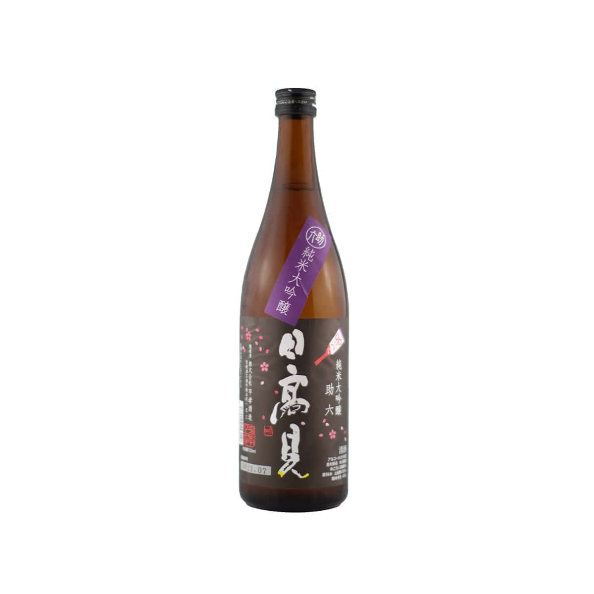 Front view of Hitakame Junmai Daiginjo Sukeroku Edo Sakura - Premium kabuki-themed Japanese sake at Sakeya.sg
