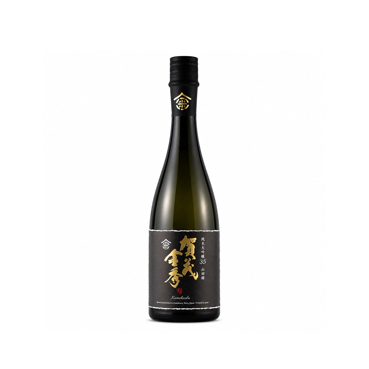 Front view of Kamo Kinshu Junmai Daiginjo 35 - Premium Hiroshima sake with 35% polishing ratio at Sakeya.sg