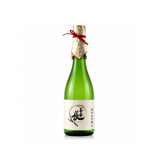 Front view of Kirakucho Junmai Daiginjo bottle featuring the classic label with bold Japanese kanji characters and a clean, traditional aesthetic