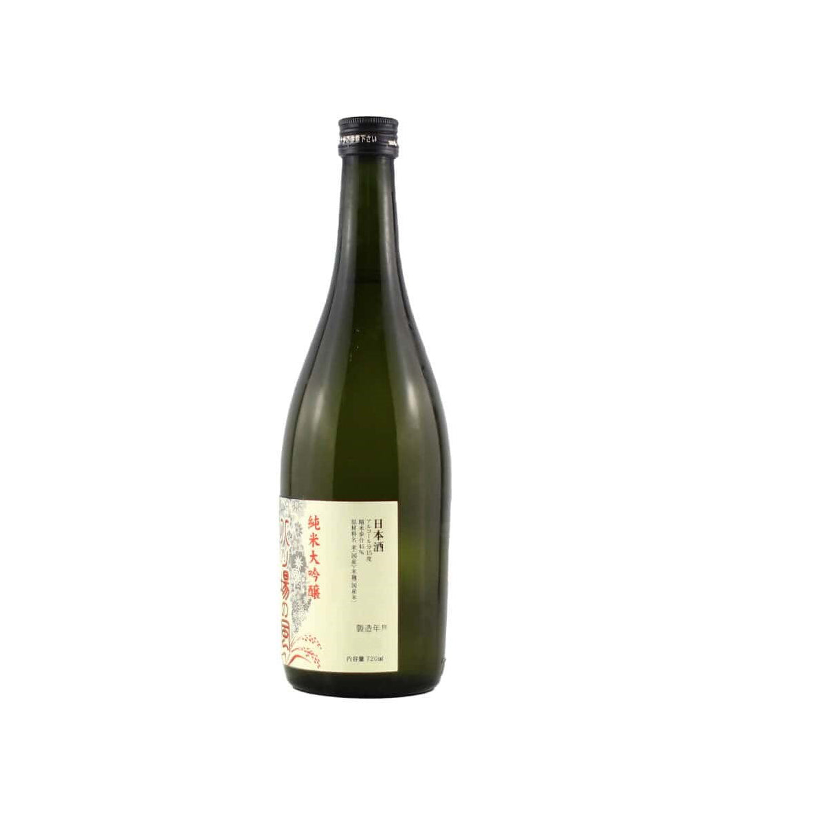 Detailed view of the Asama Junmai Daiginjo label showing brewery information and rice polishing ratio
