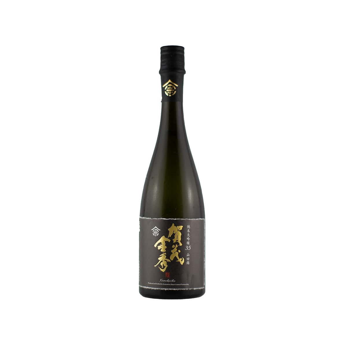 Front view of Kamo Kinshu Junmai Daiginjo 35 - Premium Hiroshima sake with 35% polishing ratio at Sakeya.sg